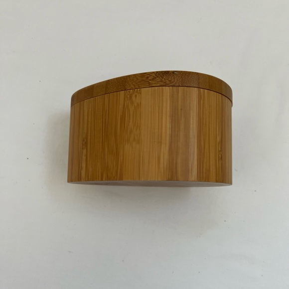 Totally Bamboo Salt Cellar Storage Trinket Box with Swivel Lid Tear Drop Shape - Picture 6 of 16